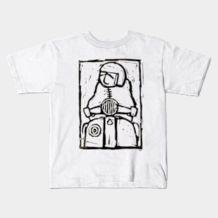 Classic Retro, Vintage,  Scooter, Scooterist, Scootering, Scooter Rider, Mod Art Kids T-Shirt